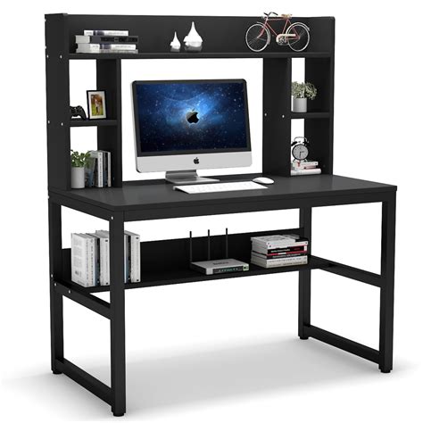 Black Home Office Desk With Hutch Photos