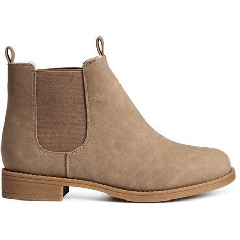 Chelsea boots with elastic gores in the sides and a loop at the back. H&M Chelsea boots (53 AUD) liked on Polyvore featuring ...