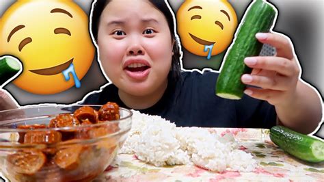 Mukbang 먹방 Sausage Rice Cucumbers Highly Requested Eating Show