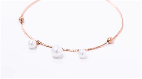 18K Rose Gold Freshwater Pearl Bracelet YouTube