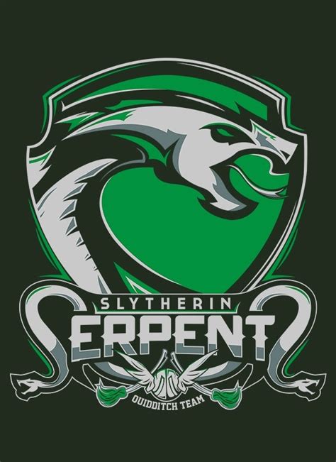 Hogwarts Quidditch Team Badges Slytherin Serpents By Mitch Ludwig