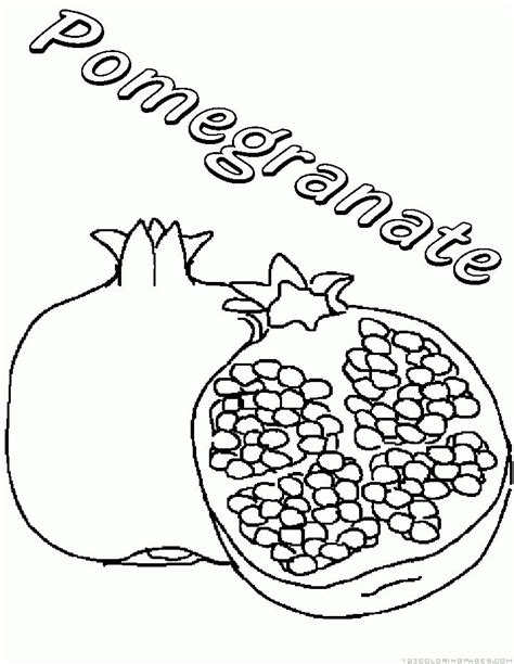 Pomegranate Coloring Pages Coloring Pages Fruit Coloring Pages