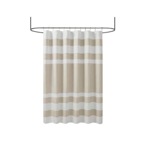 Madison Park Spa Waffle Taupe 54 In X 78 In Shower Curtain With 3m