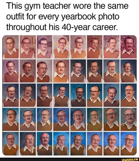 This Gym Teacher Wore The Same Outfit For Every Yearbook Photo