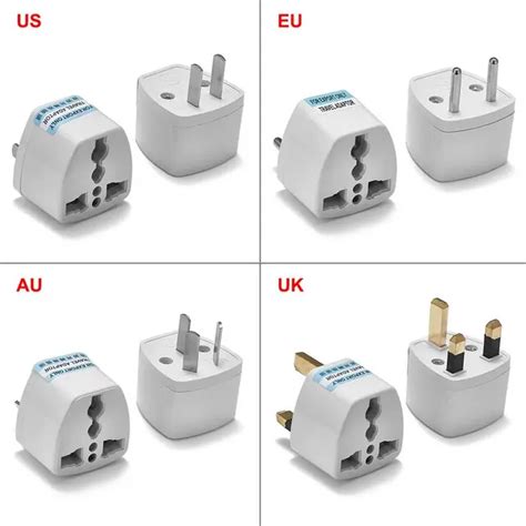 50pcs Universal Us Eu Au Uk Plug Adapter European Euro Australian