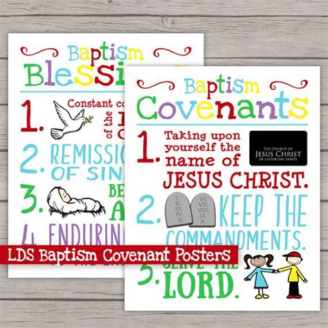 Lds Baptism Poster Primary Printable Baptismal Covenant Etsy Lds