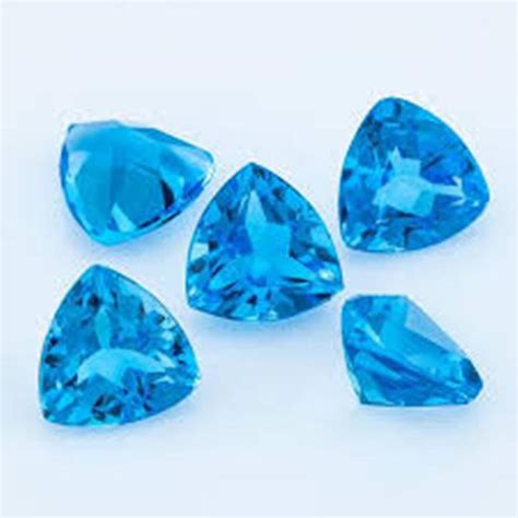 Lot Of 5 Pieces Natural Swiss Blue Topaz Trillion Cut Faceted Etsy