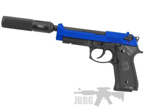 Sr92 X2 Gas Airsoft Pistol With Silencer Just Bb Guns
