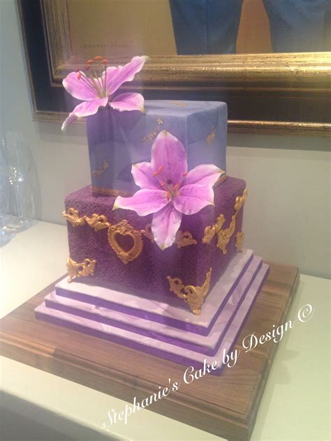 Purple And Gold Wedding Cake Purple And Gold Wedding Gold Wedding Cake