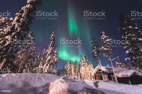 Beautiful Picture Of Massive Multicoloured Green Vibrant Aurora