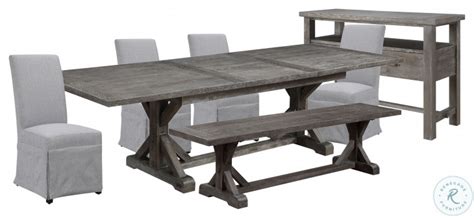 Morris Rustic Charcoal Gray 84 Extendable Dining Table From Wallace