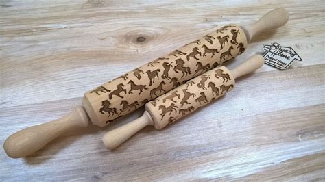 Rolling Pin Wooden Laser Cut Stylish Horses By Sugaryhome On Etsy