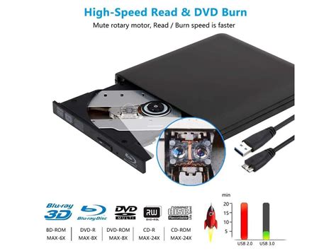 External 4k 3d Blu Ray Dvd Drive Burner Portable Ultra Slim Usb 30