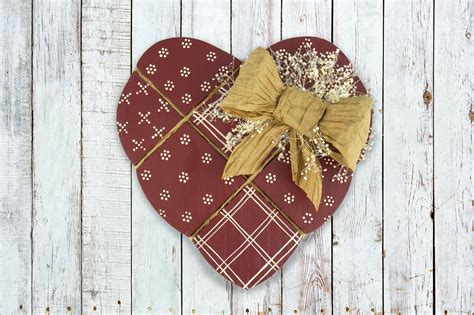 Country Heart Heart Wall Hanging Barn Red Country Heart Rustic Red