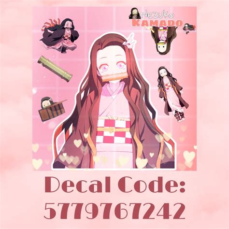 Nezuko Decal 🌸 💗 Anime Decals Roblox Image Ids Bloxburg Decals Codes