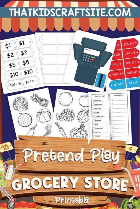 Grocery Store Pretend Play Printables That Kids Craft Site