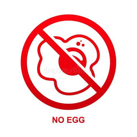 No Egg Sign Isolated On White Background Stock Vector Illustration Of