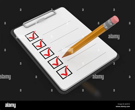 Clipboard Checklist Image With Clipping Path Stock Photo Alamy