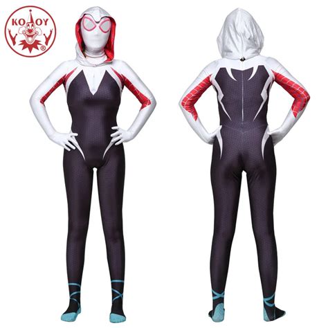 3d print spiderman gwen stacy spandex lycra zentai spider man costume for women female spider