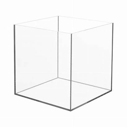 Acrylic Sided Cube Display Boxes Clear Tray