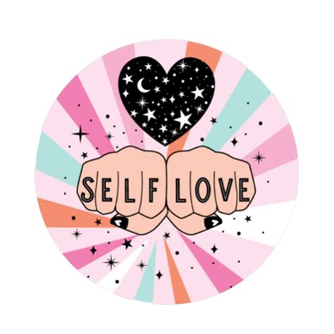 Self Love Illustrated Vinyl Sticker In Cosmic Pastels The Bullish