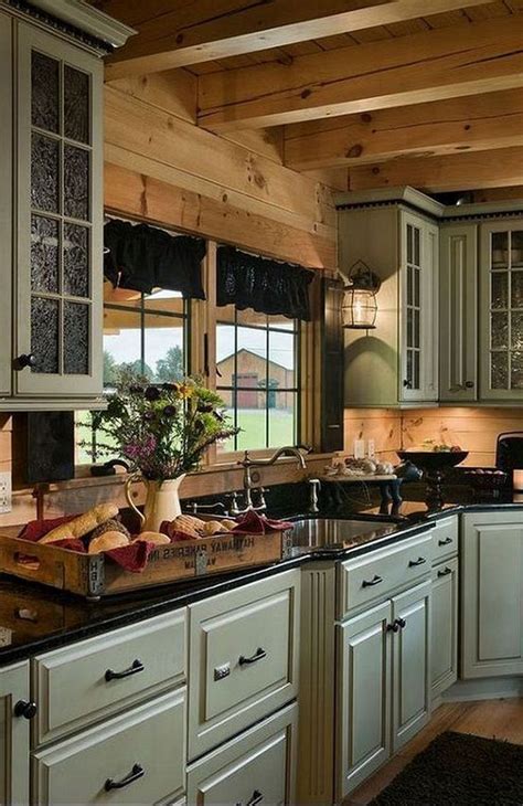 Modern cabin kitchen with copper accents. 42+ Fabulous Vintage Kitchen Cabinet Designs With Rustic ...