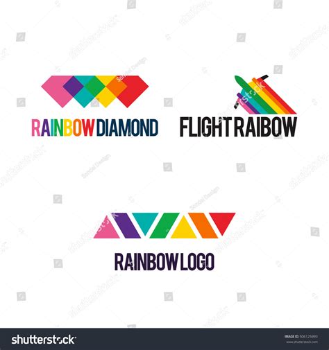 Rainbow Diamond Flight Fly Camera Logo เวกเตอร์สต็อก ปลอดค่าลิขสิทธิ์