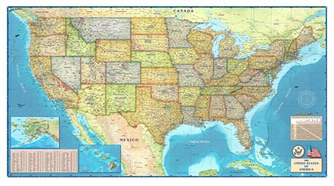 United States Political Wall Mapcompart Maps Inside United States