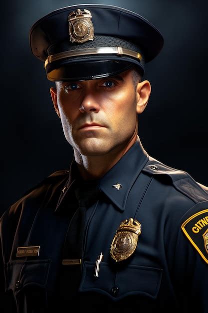 Premium Ai Image Closeup Portrait Of A Professional Police Officer