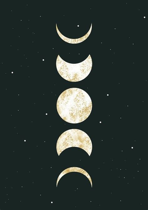 Poster Fine Art Lunar Phases On Thick Paper 100 Cotton Wall Etsy