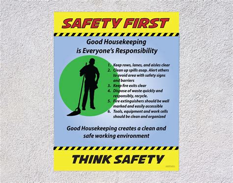 Good Housekeeping Safety Poster Business Or Office Framed And