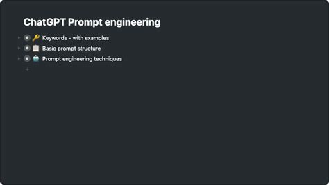 Workflowy Template Chatgpt Prompt Engineering