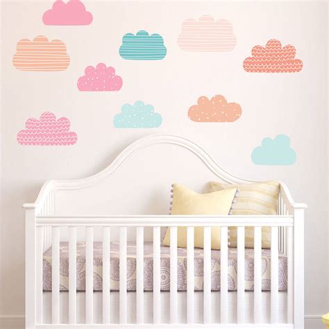 Pastel Clouds Wall Stickers By Parkins Interiors