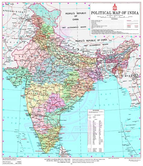 Political Map Of India Large Art Prints By Tallenge Buy Posters