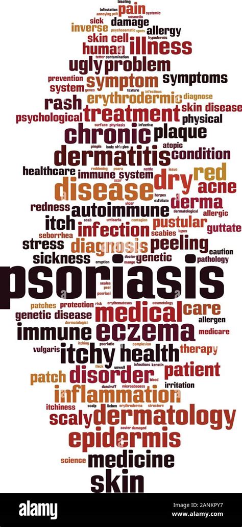 Psoriasis Word Cloud Concept Collage Made Of Words About Psoriasis