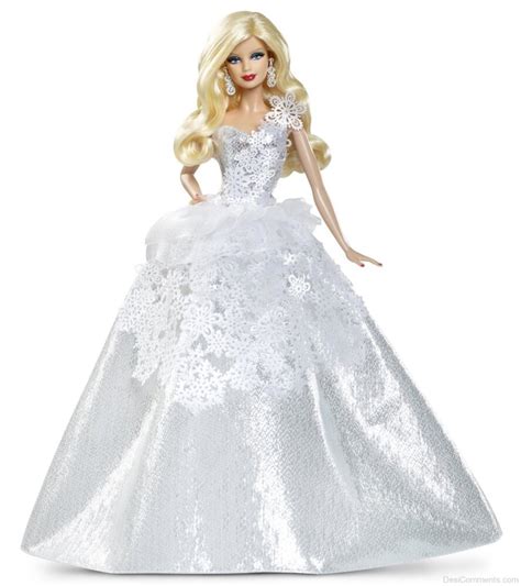 barbie doll wearing white dress