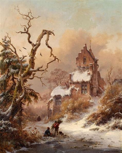 Frederik Marinus Kruseman 1816 1882 Winter Landscape With Brushwood