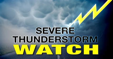 A severe thunderstorm watch means that severe thunderstorms are possible. Severe Thunderstorm Watch in Effect for SoMD Until 11 pm ...