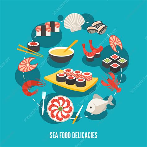 Seafood Illustration Stock Image F Science Photo Library