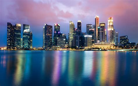 Singapore Night Skyline 2017 High Quality Wallpaper Preview