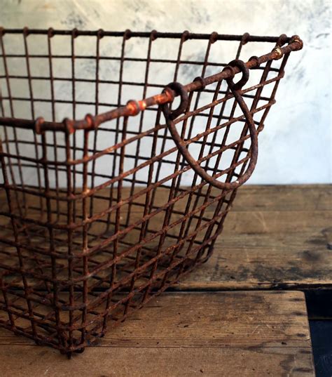 Large Vintage French Wire Oyster Fishing Basket Industrial Etsy