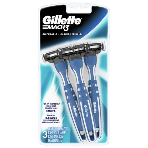 Save On Gillette Mach3 Razors Smooth Shave Triple Blade Disposable Order Online Delivery Stop
