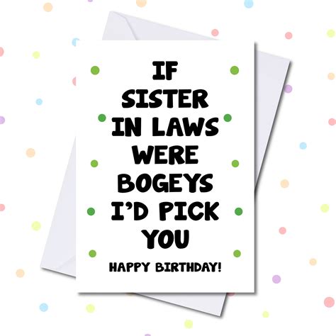 Funny Sister In Law Birthday Card If Sister In Laws Were Etsy