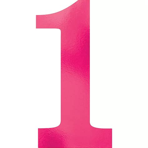 Metallic Pink Number 1 Cutouts 6ct Party City