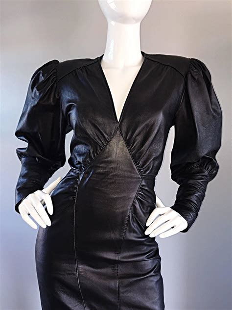 Sexy Vintage 1980s North Beach Leather 80s Body Con Avant Garde Open Back Dress At 1stdibs