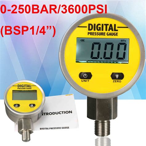 Digital Hydraulic Pressure Gauge 0 250bar 3600psi Gbsp14 Base