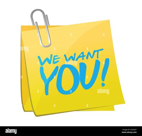 We Want You Post Message Illustration Design Over A White Background