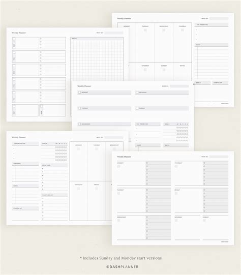 Weekly Planner Bundle Printable Digital Planner Goodnotes Template