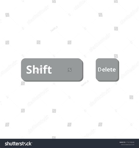 Shift Delete Buttons Vector Flat Design Stock Vector Royalty Free