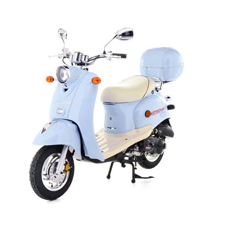 Shop scooters at the warehouse. 50cc Scooter - Buy Direct Bikes Retro 50cc Scooters Light Blue